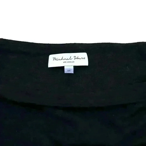 Michael Stars Black Midi A-Line Elastic Waist Stretchy Draped Skirt Size XS - Picture 4 of 6